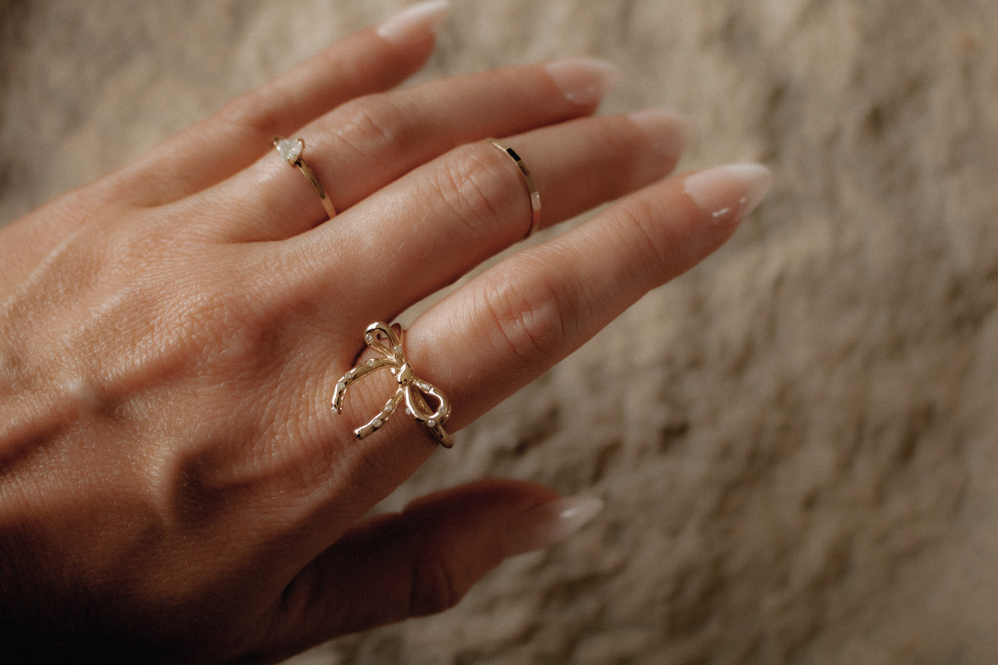BOW RING | waterproof gold ring