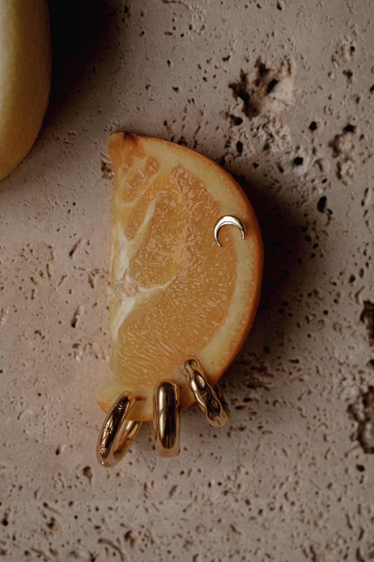 RUBY HUGGIES | waterproof gold earrings