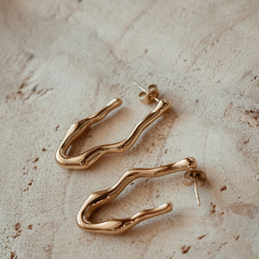 ARIE HOOPS | waterproof gold earrings