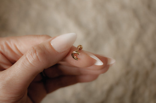 TINY MOON STUDS | waterproof gold earrings