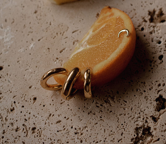 RUBY HUGGIES | waterproof gold earrings